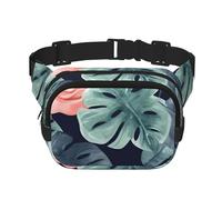 Bauchtasche, Motiv: Aquarell-Monstera-Muster, klein, modisch, Crossbody, leicht, für Damen und Herren, Laufen, Workout, Wandern, Reisen