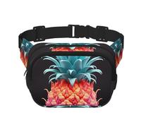 Bauchtasche, Motiv: farbige Ananas, klein, modisch, leicht, für Damen und Herren, Laufen, Workout, Wandern, Reisen