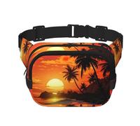 Bauchtasche, Motiv: tropischer Sonnenuntergang, klein, modisch, leicht, für Damen und Herren, Laufen, Workout, Wandern, Reisen