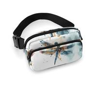 Bauchtasche, Motiv: Wasserfarben, Libelle, bedruckt, Hüfttasche, leichte Gürteltasche für Reisen, Sport, Wandern, Laufen, Aquarell Libelle, 20 x 13 cm, Aquarell Libelle, 7.9 X 5.1 in