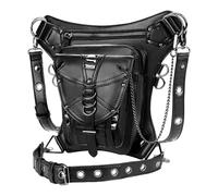 Bauchtasche Steampunk, mittelalterliche Gürteltasche | Hüfttasche aus PU-Leder, Beintasche, Steampunk-Tasche, wasserdicht, Retro-Punk, Gürteltasche, Gürteltasche, Stütze