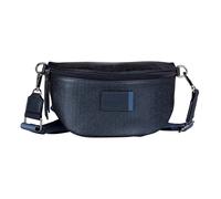 Bauchtasche TOM TAILOR DENIM "Rosie Canvas", Damen, Gr. B/H/T: 25cm x 16cm x 9,5cm, blau, Polyurethan, beschichtet, kontrastfarbene Details, leicht glänzend, Taschen, in zweifarbigem Look mit aufgedru