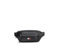 Bauchtasche TOMMY JEANS "TJM ELEVATED PU BUMBAG", Damen, Gr. B/H/T: 40cm x 17cm x 3,5cm, schwarz, Lederimitat, Textil, Taschen, Unisex Gürteltasche, Crossbody Bag mit Logo-Aufnäher (43963614-0) schwar