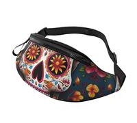 Bauchtasche, verstellbare Hüfttasche, bunt, Totenkopf-Design, Crossbody-Tasche, Gürteltasche für Damen und Herren