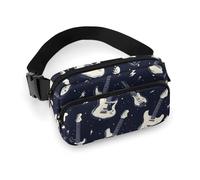 Bauchtaschen für Damen und Herren, Cross-Body - Gitarre, Blitz-weißer Druck, kleine Crossbody-Tasche für Damen und Herren, Gürteltasche für Workout, Reisen, Laufen, mit verstellbarem Riemen