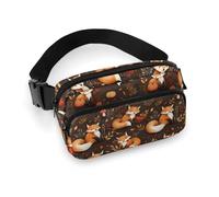 Bauchtaschen für Damen und Herren, Cross-Body - Lachender Fuchs-Druck, kleine Crossbody-Tasche für Damen und Herren, Gürteltasche, Hüfttasche für Workout, Reisen, Laufen, mit verstellbarem Riemen