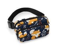 Bauchtaschen für Damen und Herren, Cross-Body - lächelnder, niedlicher Fuchs-Druck, kleine Crossbody-Tasche für Damen und Herren, Gürteltasche für Workout, Reisen, Laufen, mit verstellbarem Riemen