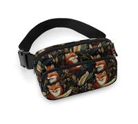 Bauchtaschen für Damen und Herren, Cross-Body - Vintage Wald Fuchs-Druck, kleine Crossbody-Tasche für Damen und Herren, Gürteltasche, Hüfttasche für Workout, Reisen, Laufen, mit verstellbarem Riemen