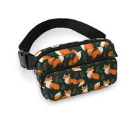 Bauchtaschen für Damen und Herren, Umhängetasche - niedlicher Fuchs-Cartoon-Druck, kleine Crossbody-Tasche für Damen und Herren, Gürteltasche für Workout, Reisen, Laufen, mit verstellbarem Riemen