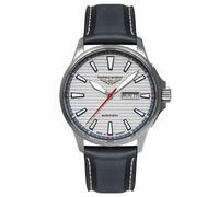 Bauhaus 2862-1 Herrenuhr Aviation Iron Annie Automatik Titan/Leder Blau