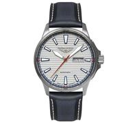 Bauhaus Aviation 2862-1 Herrenuhr Automatik Titan 42 mm Saphirglas Lederarmband Blau 10 ATM