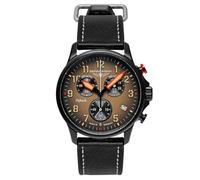 Bauhaus 2886-1 Herrenuhr Aviation Chronograph GMT Schwarz/Braun