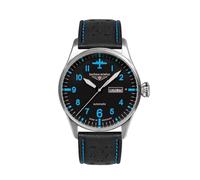 Bauhaus Aviation Herrenuhr Automatik Serie Tornado Tag und Datum 5 ATM mit Lederband 2766-3