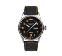 Bauhaus Aviation Herrenuhr Automatik Serie Tornado Tag und Datum 5 ATM mit Lederband 2766-5