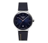 Bauhaus Watches Damenuhr 2141-3 Quarz Datum Lederband 36 mm Dunkelblau