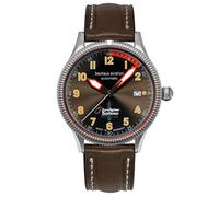 Bauhaus Herrenuhr Aviation BHA Eurofighter Automatik Dunkelbraun 2556-2