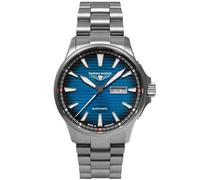 Bauhaus Herrenuhr Aviation Iron Annie Automatik Titan/Blau 2862M-3