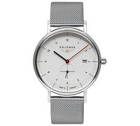 Bauhaus Herrenuhr mit Milanaiseband Quarz Datum dezentrale Sekunde Weiß/Silberfarben 2130M-1