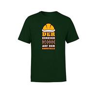 Bauherr Der einzige mit Ahnung auf der Baustelle Herren T-Shirt Papa Handwerker, Größe: XL, Farbe: Dunkelgrün