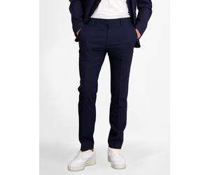 Baukastenhose LERROS "Anzughose in Kurzgrößen mit Stretchanteil, gerade geschnitten", Herren, Gr. 29, blau (bold navy), 49% Viskose, 29% Polyester, 20% Wolle, 2% Elasthan, Hosen (48647412-29) bold nav