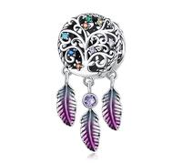Baum des Lebens Charms für Pandora Armbänder,925 Sterling Silber Traumfänger Charms Beads,Geburtstag Schmuck Geschenk für Frau Teen Girl