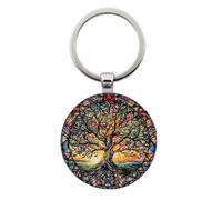 Baumtaschenanhänger Aus Zinklegierung - Runder Anhänger, Trendiges Ornament | Teenager-Accessoires, Schultaschen-Gepäck-Rucksack, Reise-Rückspiegel-Dekoration, Arbeitsplatz-Schlüsselanhänger, Süßer An