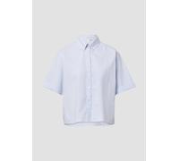 s.Oliver - Baumwoll-Bluse mit feinen Streifen hellblau - Gr. - 38