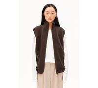 BAUMWOLL-FLEECE-WESTE | 100% Bio-Baumwolle - braun (XS)