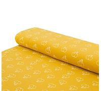 Baumwoll - Jersey Stoff Elefant gelb - Meterware ab 25 cm x 145 cm - Stoff zum Nähen