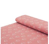 Baumwoll - Jersey Stoff Elefant rosa - Meterware ab 25 cm x 145 cm - Stoff zum Nähen