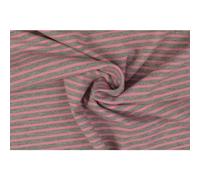 Baumwoll Jersey Stoff rosa/grau streifen (8,67 € pro 1 m)