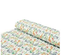 Baumwoll - Jersey Stoff Safari Giraffe Zebras creme - Meterware ab 25 cm x 145 cm - Stoff zum Nähen