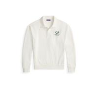 Baumwoll-Kaschmir-Sweatshirt mit Wappen L White