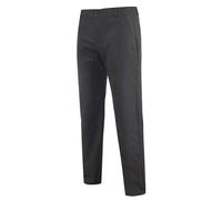 Baumwoll-Leinen-Hose für Herren, Anzughose, formelle Anzughose, Business-Arbeitshose, leichte Chinohose, einfarbig, knitterfrei, gerade, flache Vorderseite, bequeme Loungehose, Größe XXXL, Schwarz , M