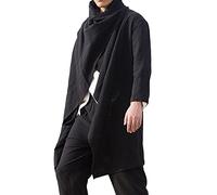 Baumwoll Leinen Umhang Herren Langer Unregelmäßiger Umhang Strickjacke Herren Warm Wandern Poncho Strickjacke Herren Retro Winter Gefüttert Strickjacke