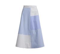 Baumwoll-Midirock mit Streifen-Patchwork 46 Blue