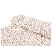 Baumwoll - Musselin Stoff Blumen Gräser creme pink - Meterware ab 25 cm x 138 cm - Stoff zum Nähen