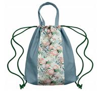 Baumwoll-Rucksack Blau 38x42 cm Blumen