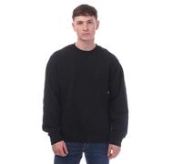 Baumwoll-Rundhals-Sweatshirt mit abnehmbarer Halskette in Schwarz L