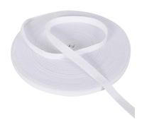 Baumwoll Schrägband 12mm 50mBaumwoll Gurtband Bänder zum Basteln Fischgrätenstich Einfassband Baumwolle Soft Nahtband Twillband für DIY Handwerk, Schrägband für Näharbeiten (Weiß)