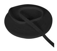 Baumwoll Schrägband 12mm 50mBaumwoll Gurtband Bänder zum Basteln Fischgrätenstich Einfassband Baumwolle Soft Nahtband Twillband für DIY Handwerk, Schrägband für Näharbeiten (Schwarz)