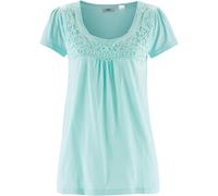 Baumwoll Shirt mit Spitze, Kurzarm 52/54 (XXL)