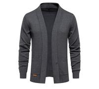 Baumwoll-Strickjacke für Herren V Schalkragen Wolle Pullover Männer Winter Warmer Strickmantel Knit Langarm Cardigan Herren Einfarbig Jacke Sweat-Jacke Sakko Modern College Jacke Long Cut