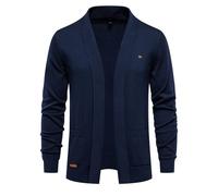 Baumwoll-Strickjacke für Herren V Schalkragen Wolle Pullover Männer Winter Warmer Strickmantel Knit Langarm Cardigan Herren Einfarbig Jacke Sweat-Jacke Sakko Modern College Jacke Long Cut