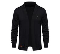 Baumwoll-Strickjacke für Herren V Schalkragen Wolle Pullover Männer Winter Warmer Strickmantel Knit Langarm Cardigan Herren Einfarbig Jacke Sweat-Jacke Sakko Modern College Jacke Long Cut