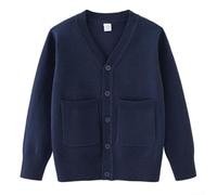Baumwoll Strickjacke Herren Warm Gefüttert Winter(Blue M) | Dickes Material, 90% Baumwolle, warm im Winter, Schulstil, Reverskragen, langarm