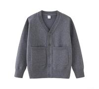 Baumwoll Strickjacke Herren Warm Gefüttert Winter(Gray M) | Dickes Material, 90% Baumwolle, warm im Winter, Schulstil, Reverskragen, langarm