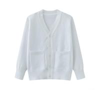 Baumwoll Strickjacke Herren Warm Gefüttert Winter(White L) | Dickes Material, 90% Baumwolle, warm im Winter, Schulstil, Reverskragen, langarm