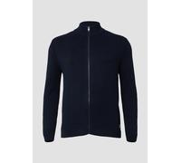 Baumwoll-Strickjacke mit Stehkragen und Logo-Patch 5XL blau 2174196.5978.5XL