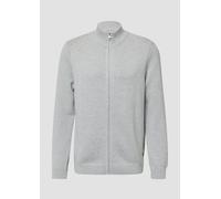 s.Oliver Baumwoll-Strickjacke mit Stehkragen und Logo-Patch